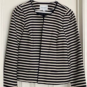 Banana Republic Blue and Cream Striped Women's Blazer NWT size 14
